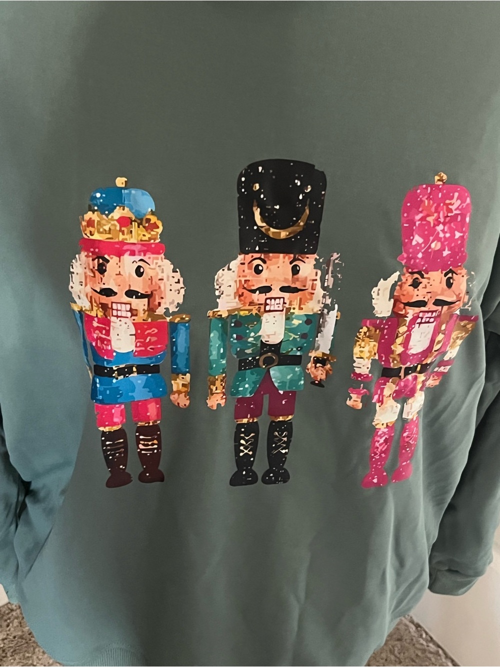 Women’s Nutcracker Sweatshirt - Sage Green - Picture 2 of 4